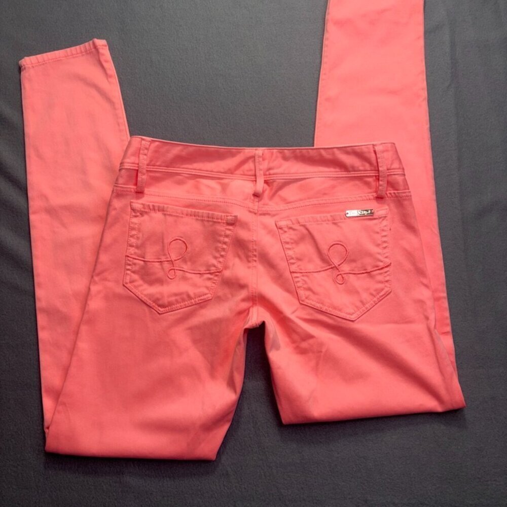 Lilly Pulitzer Worth Skinny Pant Jean in Pink Coral Color Spandex Blend sz. 2